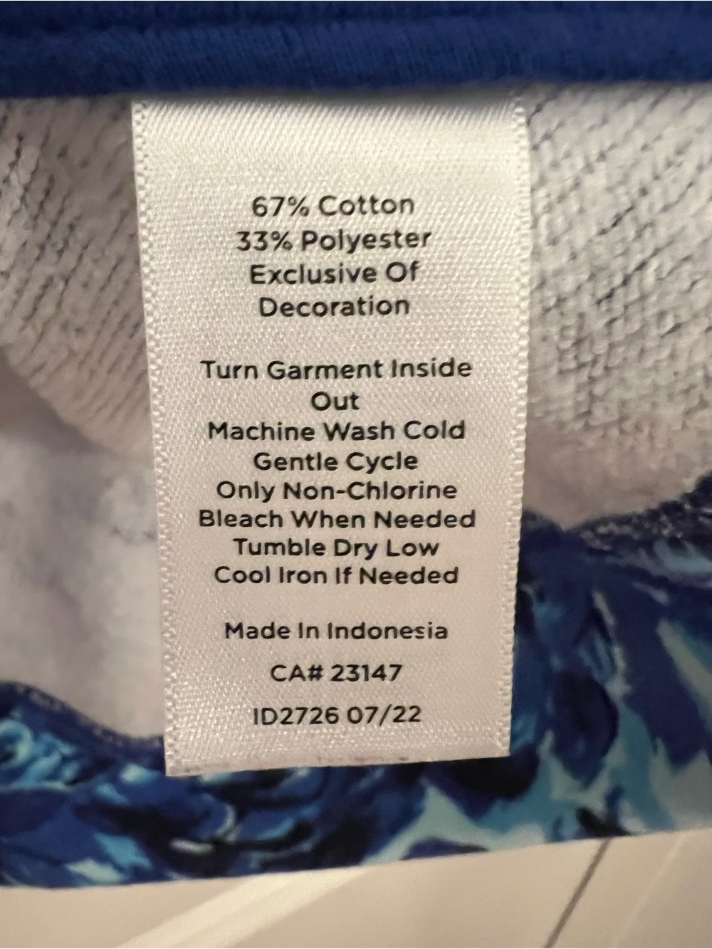 Talbots Blue Floral Print Women's Cozy Pullover Sweatshirt-Type Top - Like New - Picture 6 of 7